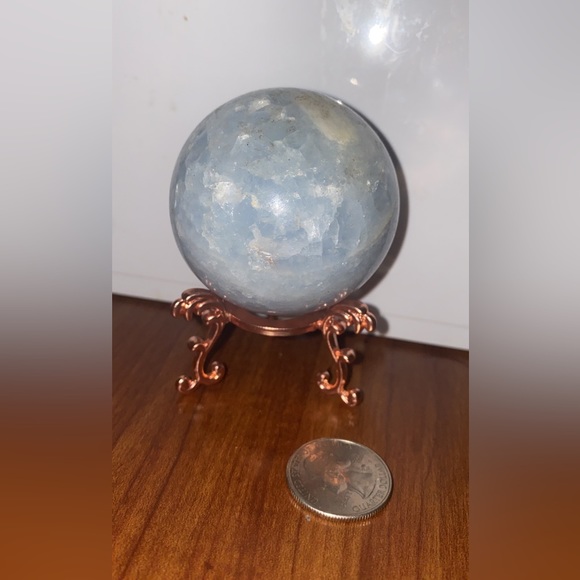 Blue Calcite Sphere - Picture 2 of 3